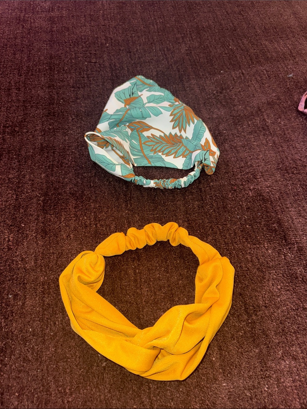 Floral & Yellow Elastic Headband Set